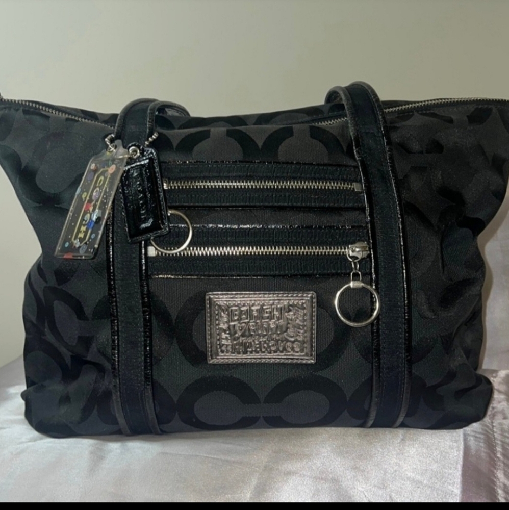 Coach Monogram Poppy Shoulder Bag.